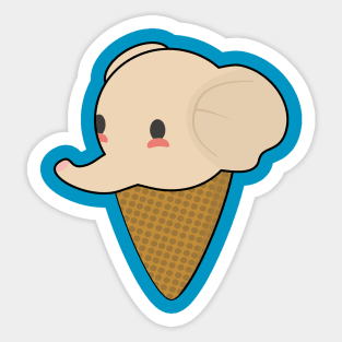 Kawaii ice cream is actually an Elephant Sticker